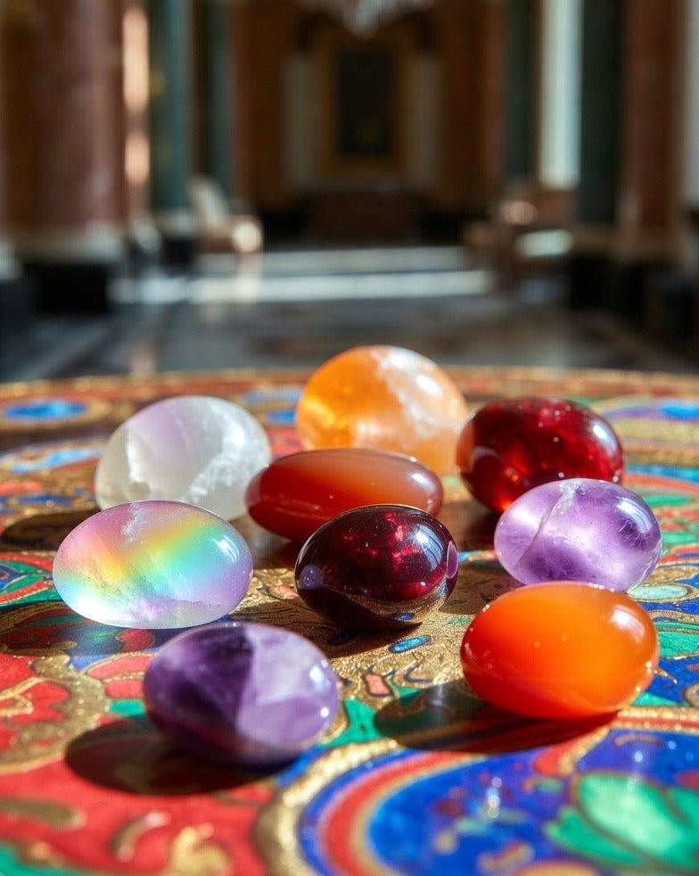 Crystal and gemstone pieces