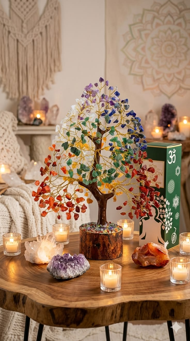 Handcrafted crystal trees