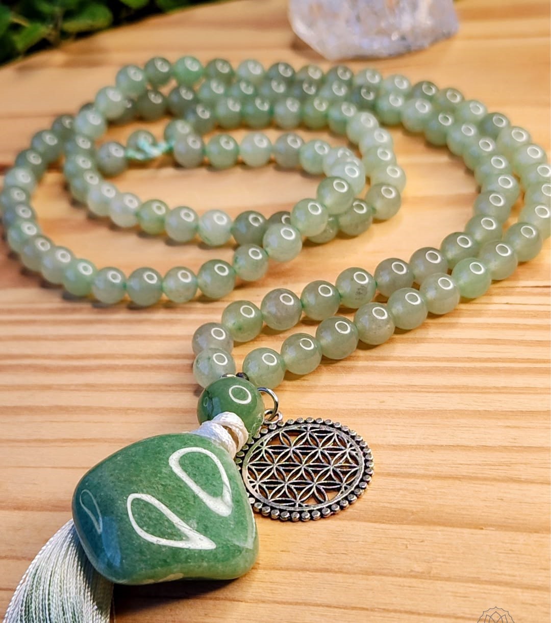 Crystal malas with natural gemstones and beads